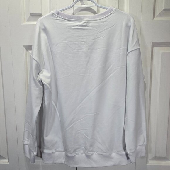 New White Fall “Fresh Farm Pumpkin” Loose Fit Sweater – Size Medium - Picture 2 of 4